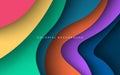 multi colored abstract dynamic colorful soft gradient papercut overlap layers background Royalty Free Stock Photo