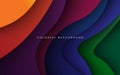 multi colored abstract orange green purple yellow blue colorful gradient papercut overlap layers background. Royalty Free Stock Photo