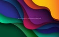 multi colored abstract red orange green purple yellow colorful gradient papercut overlap layers background. Royalty Free Stock Photo