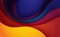 multi colored abstract red orange green purple yellow colorful gradient papercut overlap layers background. Royalty Free Stock Photo