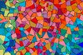 Multicolored abstract texture from ceramic triangle colorful pieces