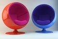 Multi colored armchairs