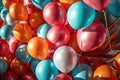 Multi-colored balloons on filled background. Holiday. Birthday