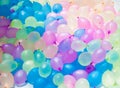Multi-colored balloons filled with water prepared for the game Royalty Free Stock Photo