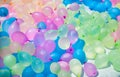 Multi-colored balloons filled with water prepared for the game Royalty Free Stock Photo