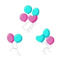 Multi-colored balloons for your holidays flat vector without background Royalty Free Stock Photo