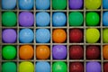 Multi-colored balls in the cells are collected for the game