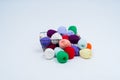 Multi-colored balls of thread. Royalty Free Stock Photo