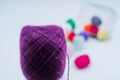 Multi-colored balls of thread. Royalty Free Stock Photo