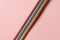 Multi colored band of electronics cables Royalty Free Stock Photo