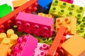 multi-colored blocks of children's designer. details of a educational game.