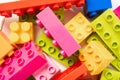 multi-colored blocks of children's designer. details of a educational game.