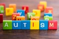 Multi Colored Blocks With Text Autism Royalty Free Stock Photo