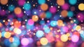 Multi colored bokeh lights swirl together in a mesmerizing dance