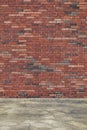 Multi-colored brick wall background and sidewalk Royalty Free Stock Photo