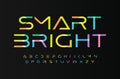 Multi colored bright font alphabet letters. Kids type for digital festive logo, children IT event headline, smart Royalty Free Stock Photo