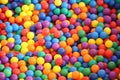 Multi colored bright plastic balls