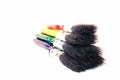 Multi-colored brushes with black pile