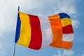 Multi-colored Buddhist flag symbol of Buddhism