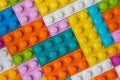 Multi-colored building blocks background top view copy space Royalty Free Stock Photo