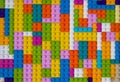 Multi-colored building blocks background top view copy space Royalty Free Stock Photo