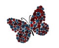 A Multi-colored Butterfly Made Of Flowers. Mixed Media. Vector Illustration