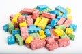 Multi-colored chewy candies in the form designer Royalty Free Stock Photo