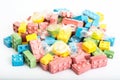 Multi-colored chewy candies in the form designer Royalty Free Stock Photo
