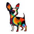 Stylized colored dog chihuahua on a white background Royalty Free Stock Photo