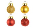 Multi colored christmas balls isolated on white background Royalty Free Stock Photo
