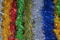 Multi Colored Christmas Tinsel Background Or Texture