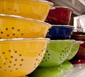 Multi Colored Colanders Royalty Free Stock Photo