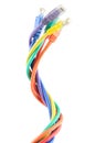 Multi colored computer cables Royalty Free Stock Photo