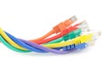 Multi colored computer cables Royalty Free Stock Photo