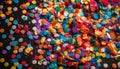 Multi colored confetti decoration creates a vibrant, shiny, fun celebration generated by AI
