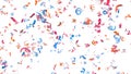 Multi-colored confetti on white