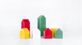 Multi-colored constructor. Miniature model of the house. On white background. Royalty Free Stock Photo