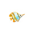 Opper banded butterflyfish. Vector illustration in the flat cartoon style