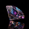 Iridescent Diamond on Black Background Royalty Free Stock Photo