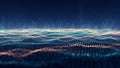 Multi-colored Digital Wave Formed by Glowing Particles and Data Lines abstract background Royalty Free Stock Photo