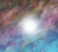 Multi-colored divine abstract energy field, burst, aura, cosmic fantasy blur background - sky with white light and zoom effect - Royalty Free Stock Photo