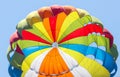 A multi-colored dome of a parachute in the sky as a background Royalty Free Stock Photo