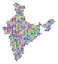 Multicolored Dot India Map Royalty Free Stock Photo