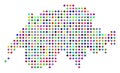 Multi Colored Dotted Swissland Map Royalty Free Stock Photo