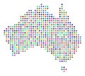 Multicolored Dot Australia Map