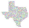 Multi Colored Dotted Texas Map Royalty Free Stock Photo