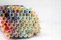 Multi colored drinking paper straws Royalty Free Stock Photo