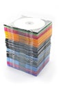 Multi-colored dvd slim box stacked Royalty Free Stock Photo