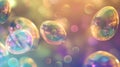 Multi-colored Easter eggs in the form of soap bubbles Royalty Free Stock Photo