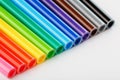 Multi-colored felt-tip pens, markers on a white isolated background Royalty Free Stock Photo